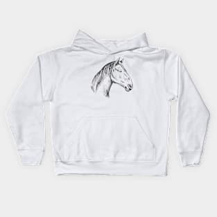 Horse hand drawn Kids Hoodie